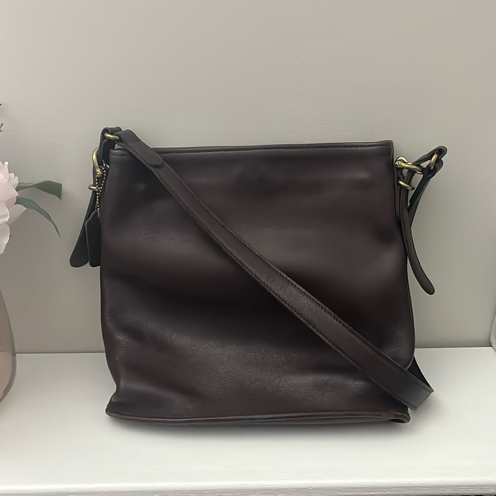 Coach Dark Brown Leather Equestrian Bag